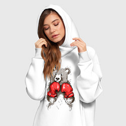 Женское худи-платье Bear Boxing, цвет: белый — фото 2