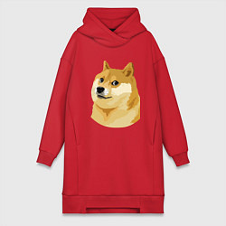 Женское худи-платье Doge, цвет: красный