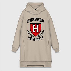 Женское худи-платье Harvard University, цвет: миндальный
