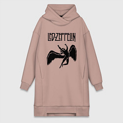 Женское худи-платье Led Zeppelin Swan, цвет: пыльно-розовый