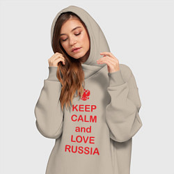 Женское худи-платье Keep Calm & Love Russia, цвет: миндальный — фото 2