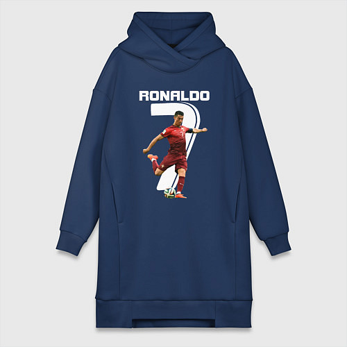 Женская толстовка-платье Ronaldo 07 / Тёмно-синий – фото 1
