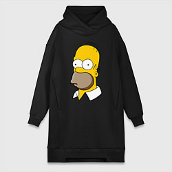 Женское худи-платье Sad Homer, цвет: черный