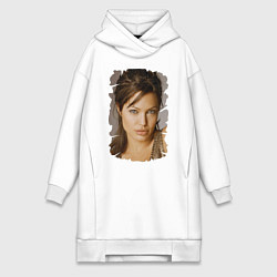 Женское худи-платье Взгляд Джоли, цвет: белый