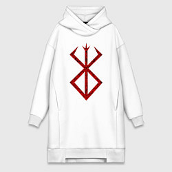 Женское худи-платье Берсерк. Клеймо, цвет: белый