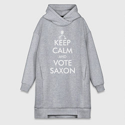 Женское худи-платье Keep Calm & Vote Saxon, цвет: меланж
