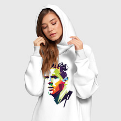 Женское худи-платье Lionel Messi: fun-art, цвет: белый — фото 2