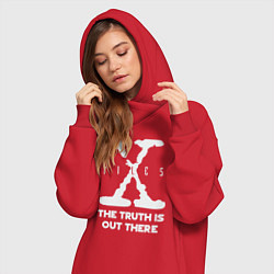 Женское худи-платье X-Files: Truth is out there, цвет: красный — фото 2