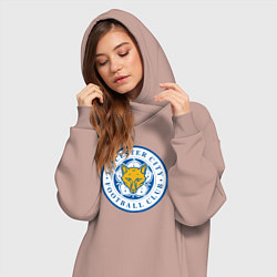 Женское худи-платье Leicester City FC, цвет: пыльно-розовый — фото 2