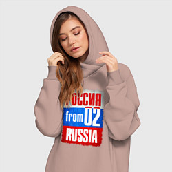 Женское худи-платье Russia: from 02, цвет: пыльно-розовый — фото 2