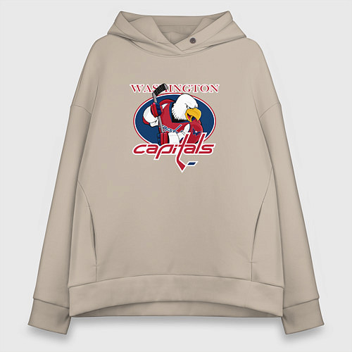 Женское худи оверсайз Washington Capitals Hockey / Миндальный – фото 1