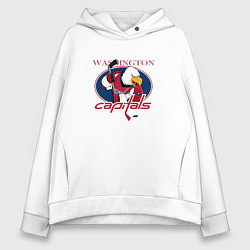 Толстовка оверсайз женская Washington Capitals Hockey, цвет: белый