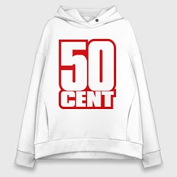 Толстовка оверсайз женская 50 cent, цвет: белый