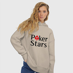 Толстовка оверсайз женская Poker Stars, цвет: миндальный — фото 2