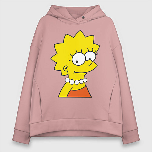 Женское худи оверсайз Lisa Simpson / Пыльно-розовый – фото 1