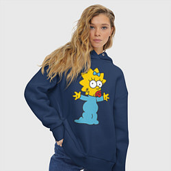 Толстовка оверсайз женская Maggie Simpson, цвет: тёмно-синий — фото 2