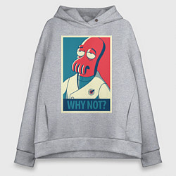 Толстовка оверсайз женская Zoidberg: Why not?, цвет: меланж