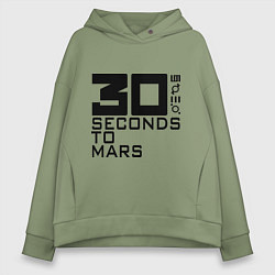 Толстовка оверсайз женская 30 Seconds To Mars цвета авокадо — фото 1