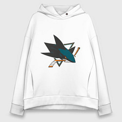 Толстовка оверсайз женская San Jose Sharks, цвет: белый