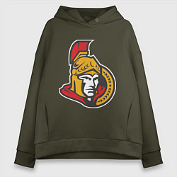 Толстовка оверсайз женская Ottawa Senators, цвет: хаки
