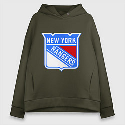 Толстовка оверсайз женская New York Rangers, цвет: хаки