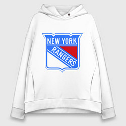 Толстовка оверсайз женская New York Rangers, цвет: белый