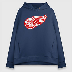 Толстовка оверсайз женская Detroit Red Wings, цвет: тёмно-синий