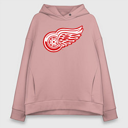 Толстовка оверсайз женская Detroit Red Wings, цвет: пыльно-розовый