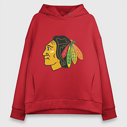 Толстовка оверсайз женская Chicago Blackhawks, цвет: красный