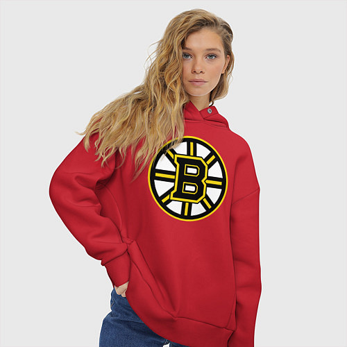 Женское худи оверсайз Boston Bruins / Красный – фото 3
