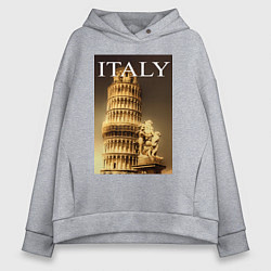 Толстовка оверсайз женская Leaning tower of Pisa, цвет: меланж