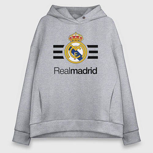 Женское худи оверсайз Real Madrid Lines / Меланж – фото 1