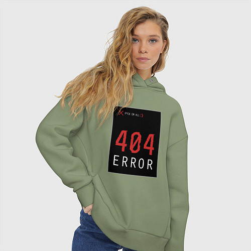 Женское худи оверсайз 404 Error / Авокадо – фото 3