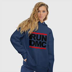 Толстовка оверсайз женская Run DMC, цвет: тёмно-синий — фото 2