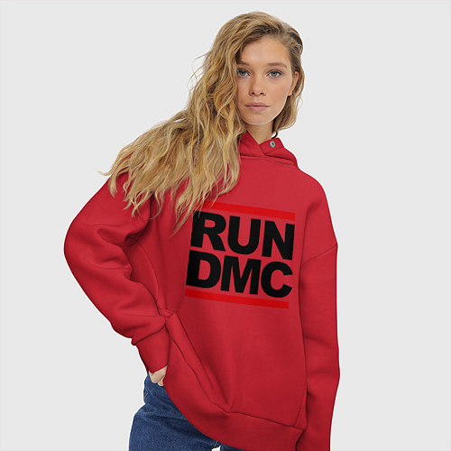 Женское худи оверсайз Run DMC / Красный – фото 3