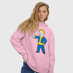 Толстовка оверсайз женская Fallout Boy цвета светло-розовый — фото 2