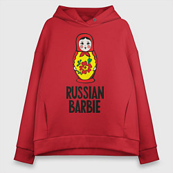 Толстовка оверсайз женская Russian Barbie, цвет: красный
