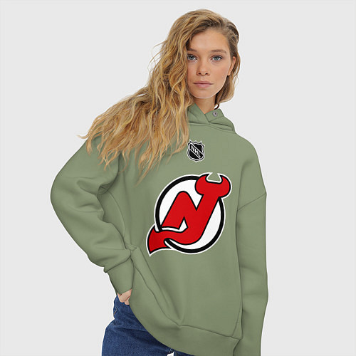 Женское худи оверсайз New Jersey Devils: Kovalchuk 17 / Авокадо – фото 3