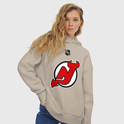 Толстовка оверсайз женская New Jersey Devils: Kovalchuk 17, цвет: миндальный — фото 2