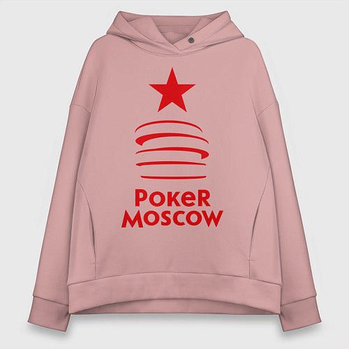 Женское худи оверсайз Poker Moscow / Пыльно-розовый – фото 1