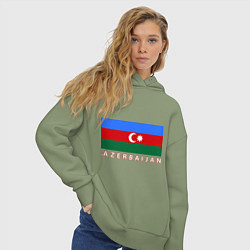 Толстовка оверсайз женская Азербайджан, цвет: авокадо — фото 2