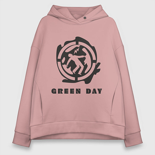 Женское худи оверсайз Green Day: Red Symbol / Пыльно-розовый – фото 1