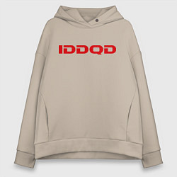Толстовка оверсайз женская IDDQD Doom, цвет: миндальный