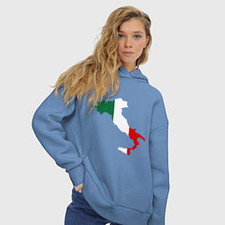 Толстовка оверсайз женская Италия (Italy), цвет: мягкое небо — фото 2