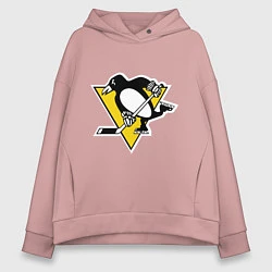 Толстовка оверсайз женская Pittsburgh Penguins, цвет: пыльно-розовый