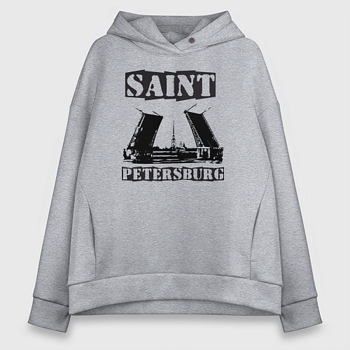 Женское худи оверсайз Санкт-Петербург / Меланж – фото 1
