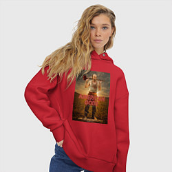 Толстовка оверсайз женская American Gods: Czernobog, цвет: красный — фото 2