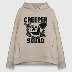 Толстовка оверсайз женская Creeper Squad, цвет: миндальный