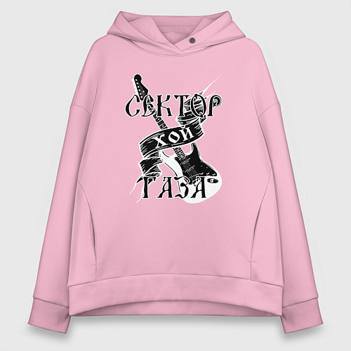 Женское худи оверсайз Сектор Газа: Хой / Светло-розовый – фото 1