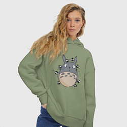Толстовка оверсайз женская Тоторо, цвет: авокадо — фото 2